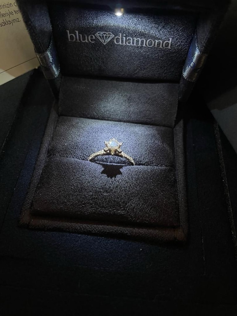 Bluediamond 12 Numara 0.50 karat Lotus yüzük. - 2