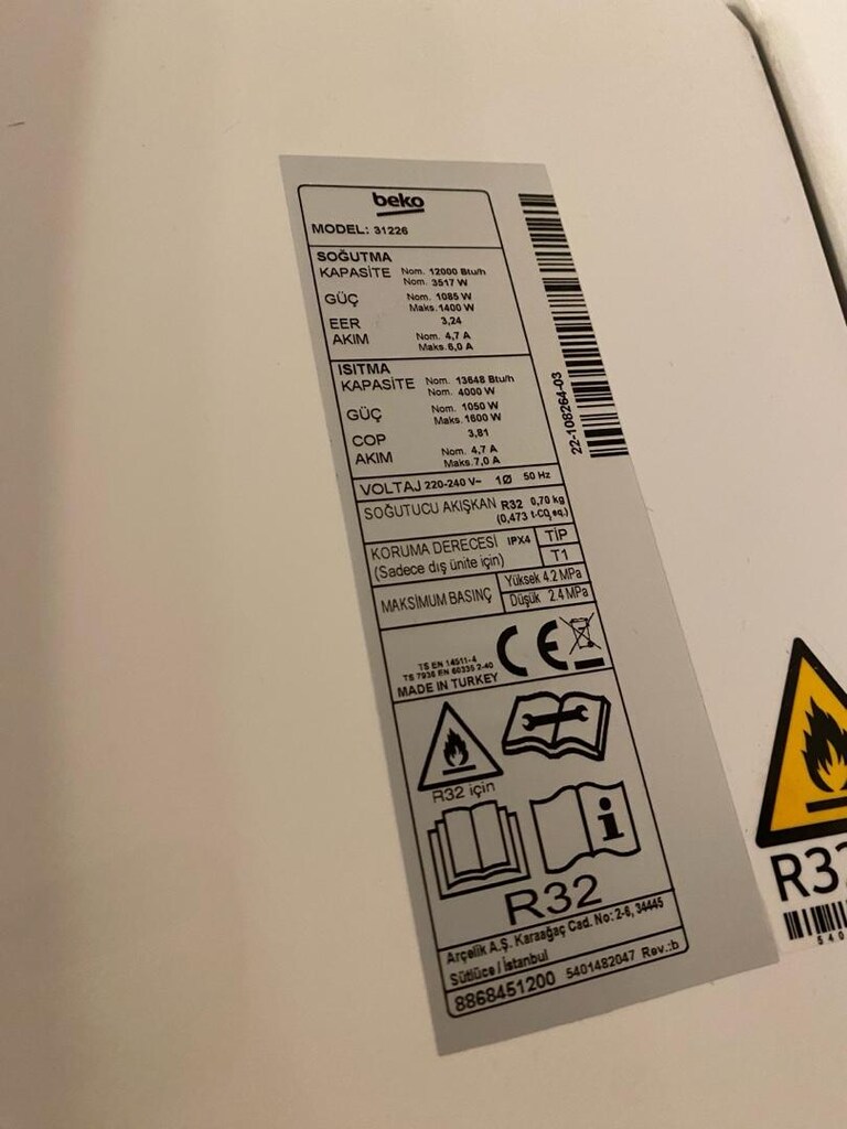 Beko İnverter Klima 12000BTU Model 31226 - 2