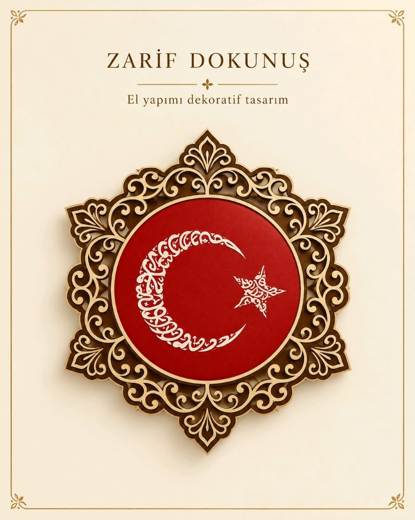 Ayet Figürlü TÜRK Bayrağı - 2