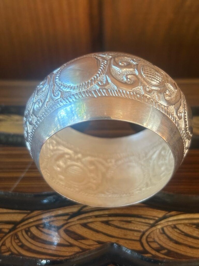 Antika Vintage Gümüş Peçetelik 27gr - 2