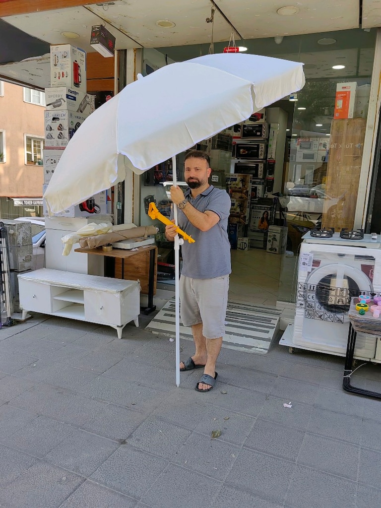 DEV KAMPANYA 200CM PLAJ ŞEMSİYESİ SIFIR MAGAZADAN A KALİTE GÖLGELİK - 6