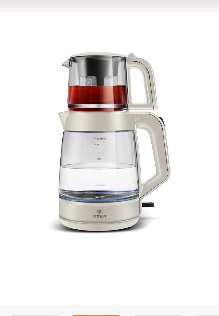 Emsan Glass Tea XL 2 in 1 Cam Çay Makinesi ve Kettle Starlight - 2