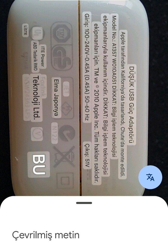 Apple ipad A1357 model 10W orjinal adaptör, sorunsuz çalışıyor. - 3
