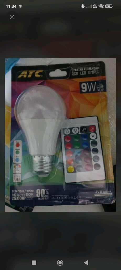 UZAKTAN KUMANDALİ RGB LED AMPUL