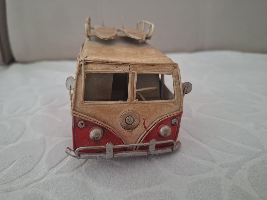 Dekoratif Metal Minibüs Vintage Vosvos TENEKE KARAVAN - 10