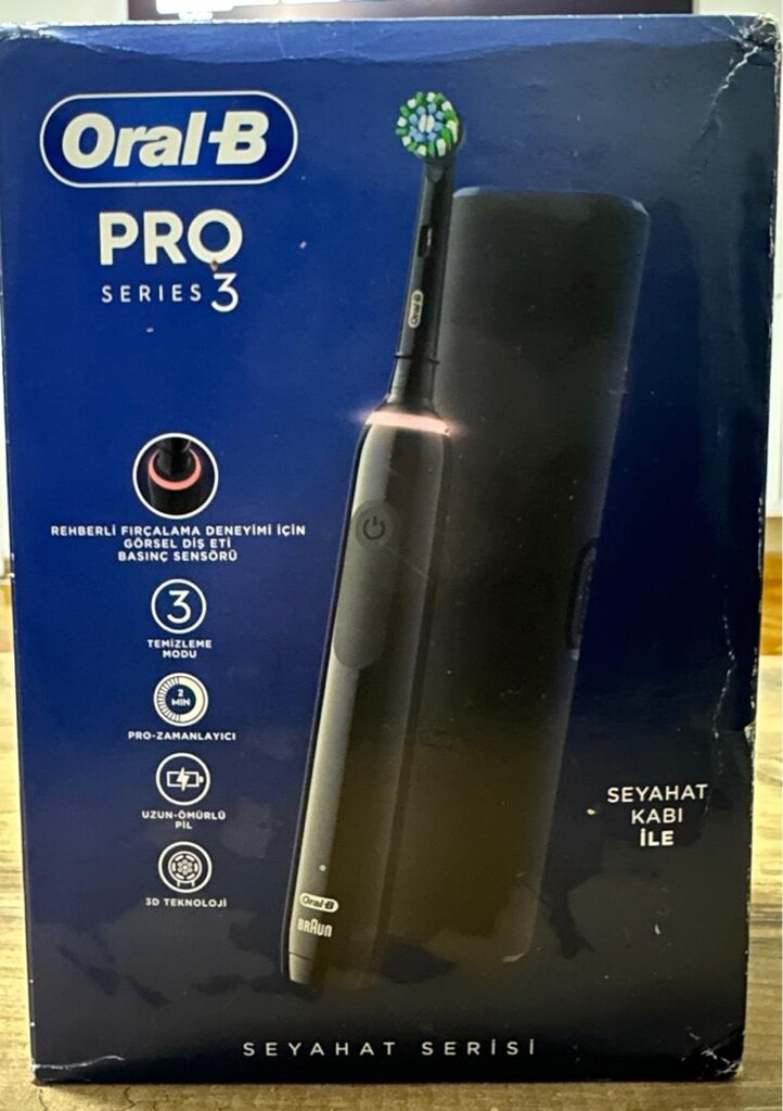 Oral-B Pro Series 3 Siyah Şarjlı Diş Fırçası + Seyahat Kabı - 2