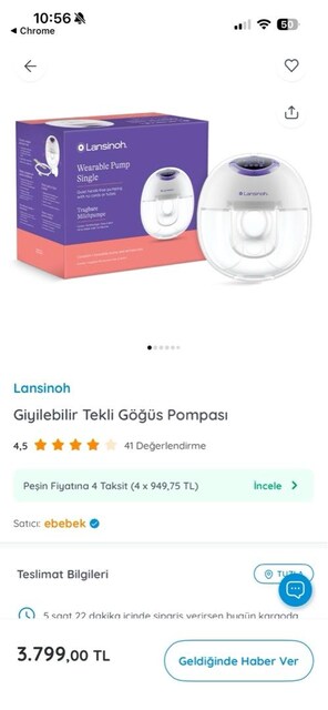Lansinoh eller serbest süt sağma makinesi