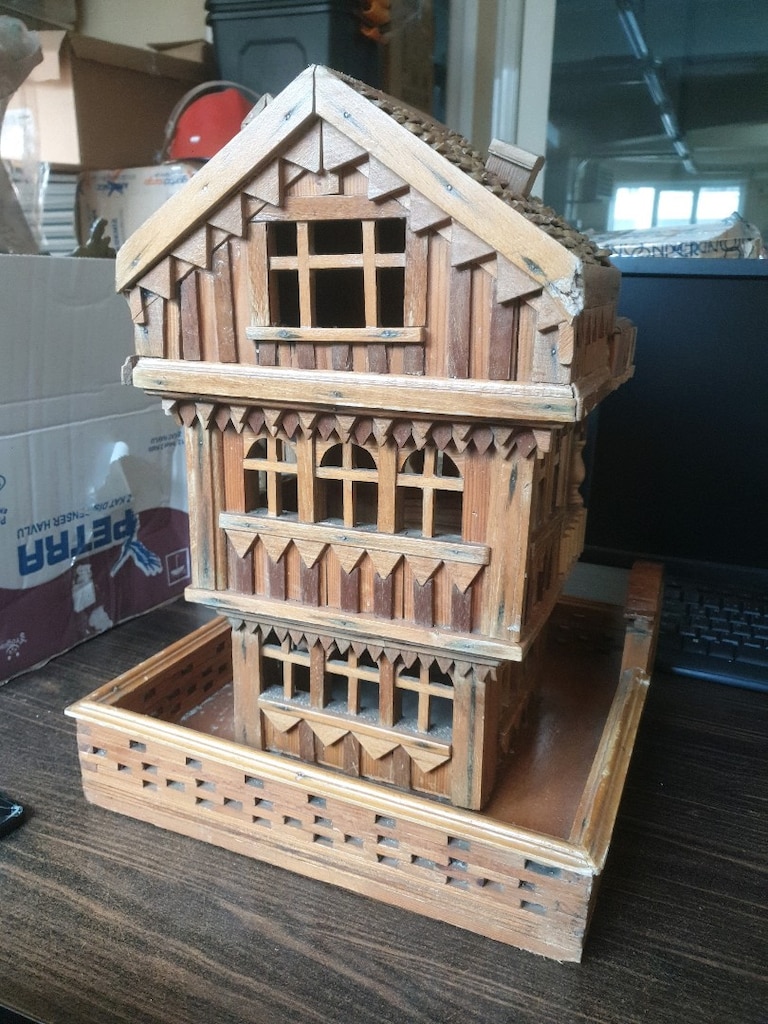 Ahşap El Yapımı Nostaljik Maket Ev / Dekoratif - 6