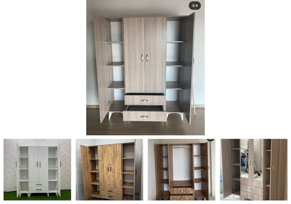 4 kapaklı elbise dolabı kwggejsplp - 2