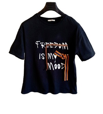 Zara Trafaluc Baskılı Siyah T-Shirt