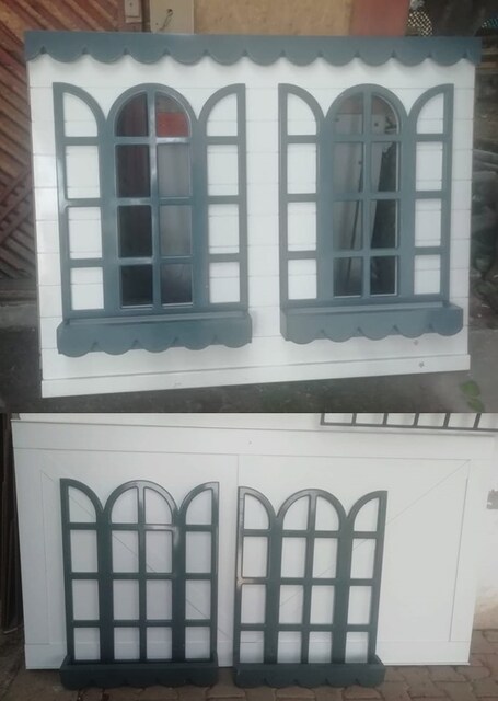NED MDF LAZER DEKARASYON Pencere Temalı Alt tarafı Çiçeklik Ahşap Mdf