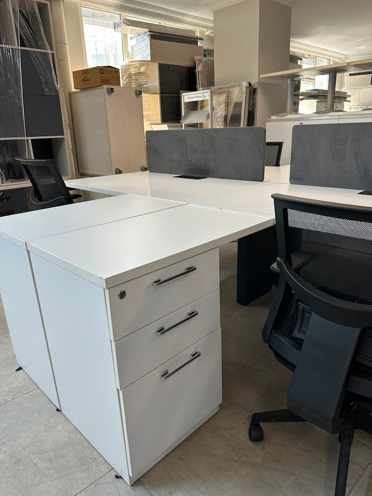 KLAS OFİS ÜSKÜDAR 4 KİŞİLİK BEYAZ ÇALIŞMA GRUBU - 160x280 CM - 5