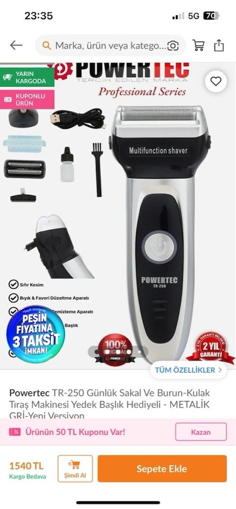 Powertec traş makinesi - 7