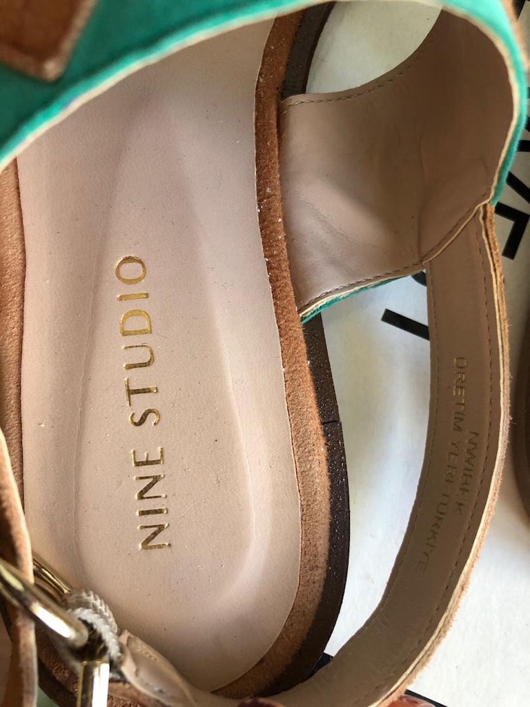 nine west hakiki süet etnik desen sandalet - 20