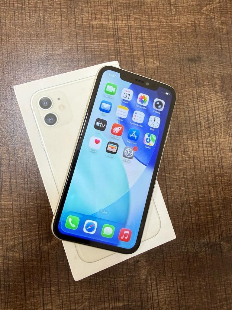İPHONE 11 BEYAZ 64 GB FATURALI YURTİÇİ HERŞEYİ ORJİNAL TEMİZ - 5