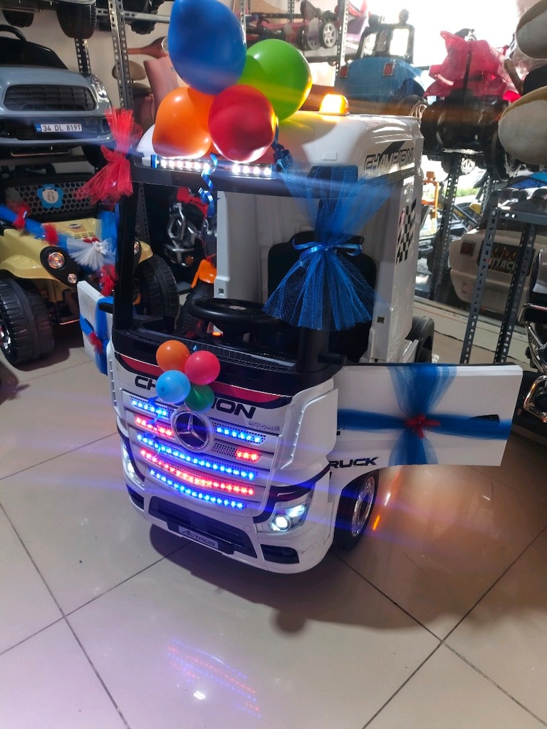 (AnkaCar çocuk oto galeri)MERCEDES 3 İLERİ 2 MOTOR AKÜLÜ ARABA TIR - 7