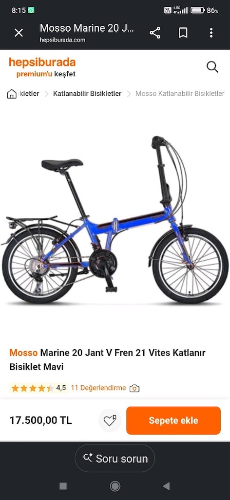 MOSSO Marine 20 jant katlanır Shimano 21 vites alüminyum kadro bakimli - 4