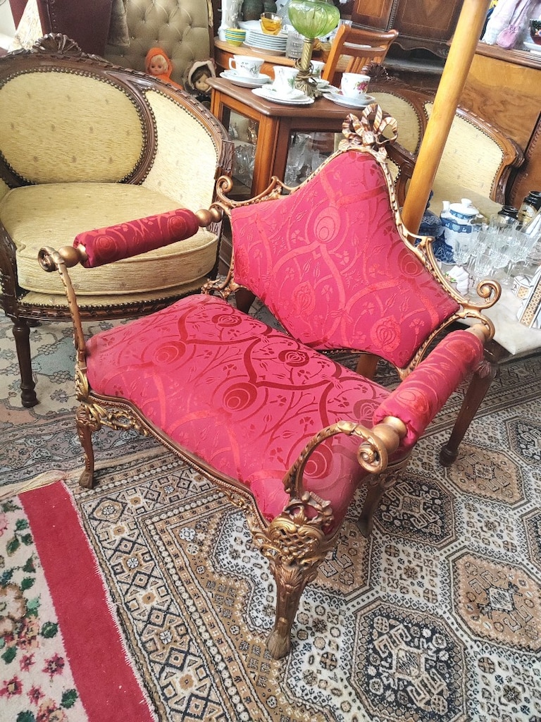 Fransız Antika Bronz Markiz 80x50x90 - 3