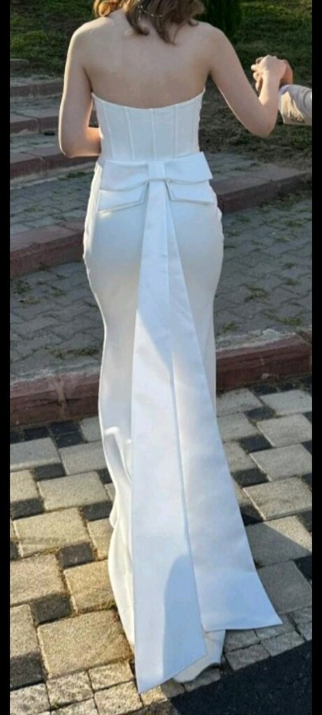 Nikah Düğün için Beyaz Abiye - 5