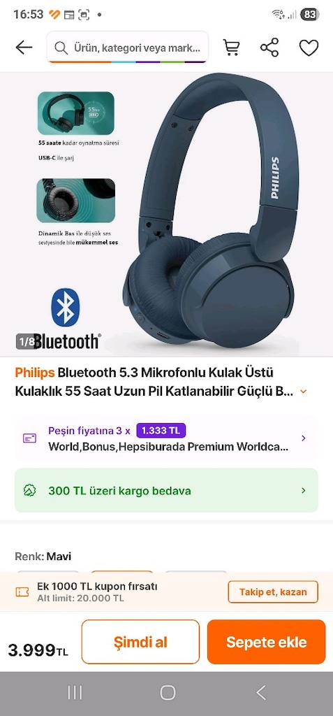 Philips Kablosuz Bluetooth Kulaklık - 6