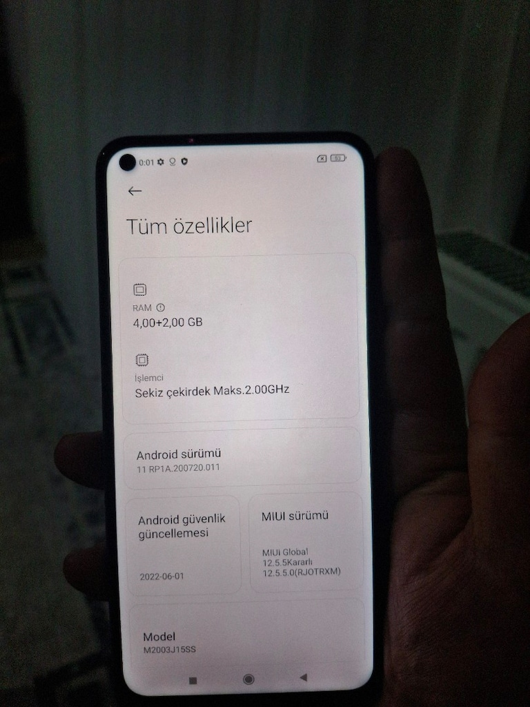 ORJİNAL DEĞİŞENSİZ TEMİZ REDMİ NOT9 8GB RAM 128GB HAFİZA TR KVK CİHAZI - 3