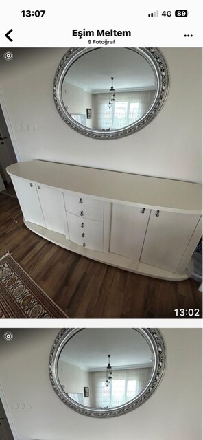 Konsul,vitrin, masa ve 6 sandalye