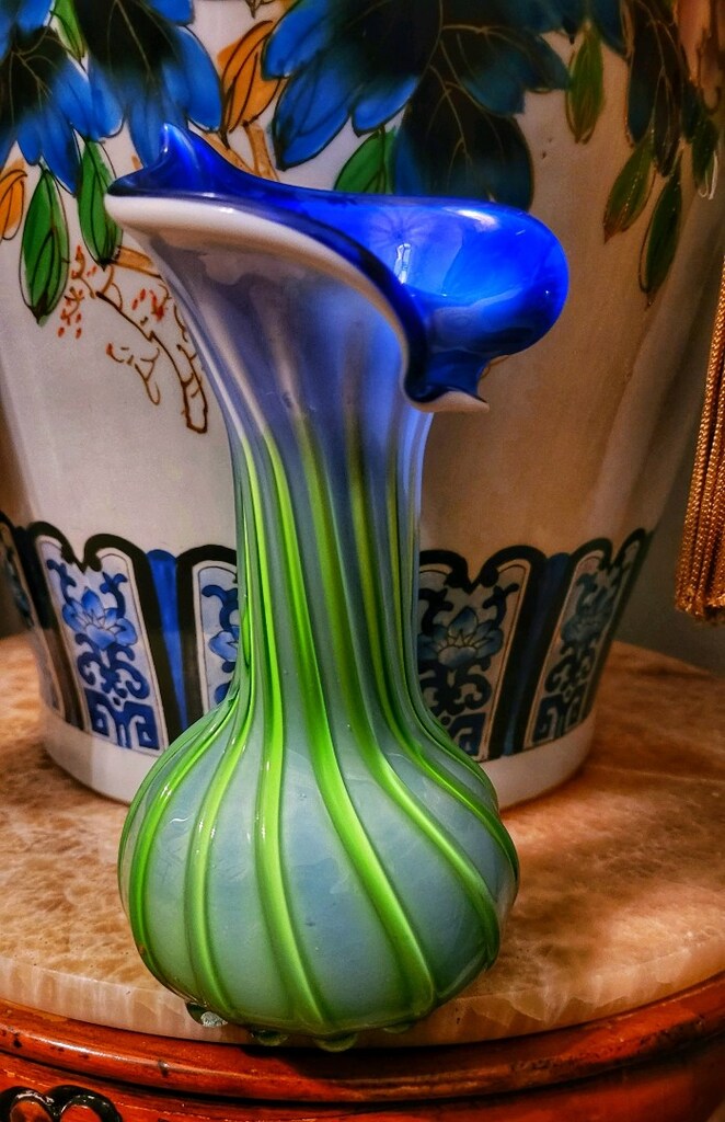 Murano koparma cam antika vazo 20cm - 2