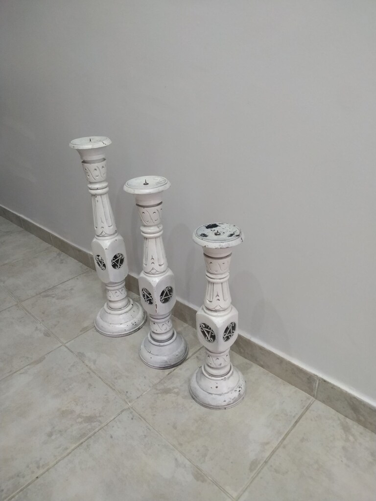 Ahşap mumluk/şamdan seti - 2