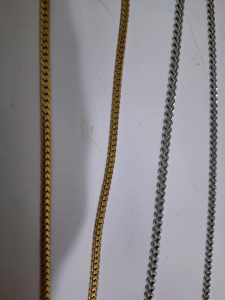 Bir alana bir hediye.... gold ve çelik erkek kolye zincir - 5