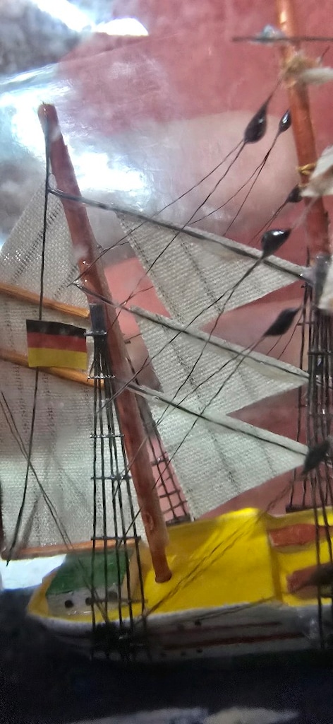 Corch Fock Cam Şişe İcinde Yelkenli Femi Maketi Alman Etitim Gemisi - 7