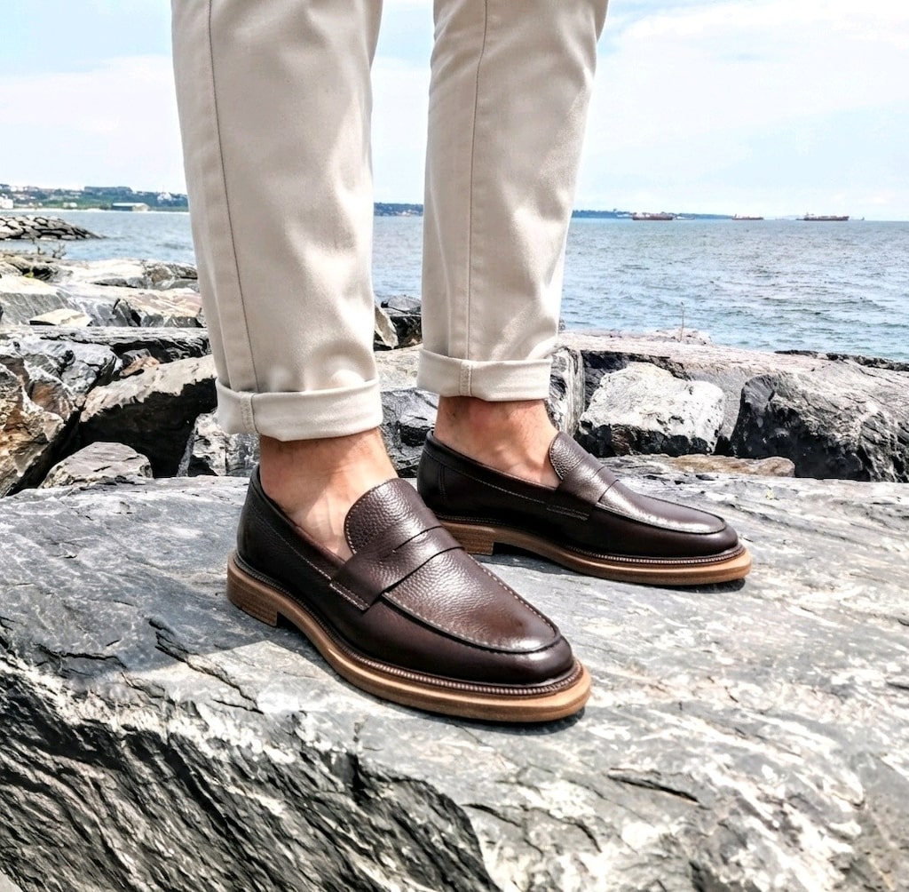 HAKİKİ DERİ GÜNLÜK LOAFER KAHVE (40-44) ERKEK AYAKKABI YENİ - 3