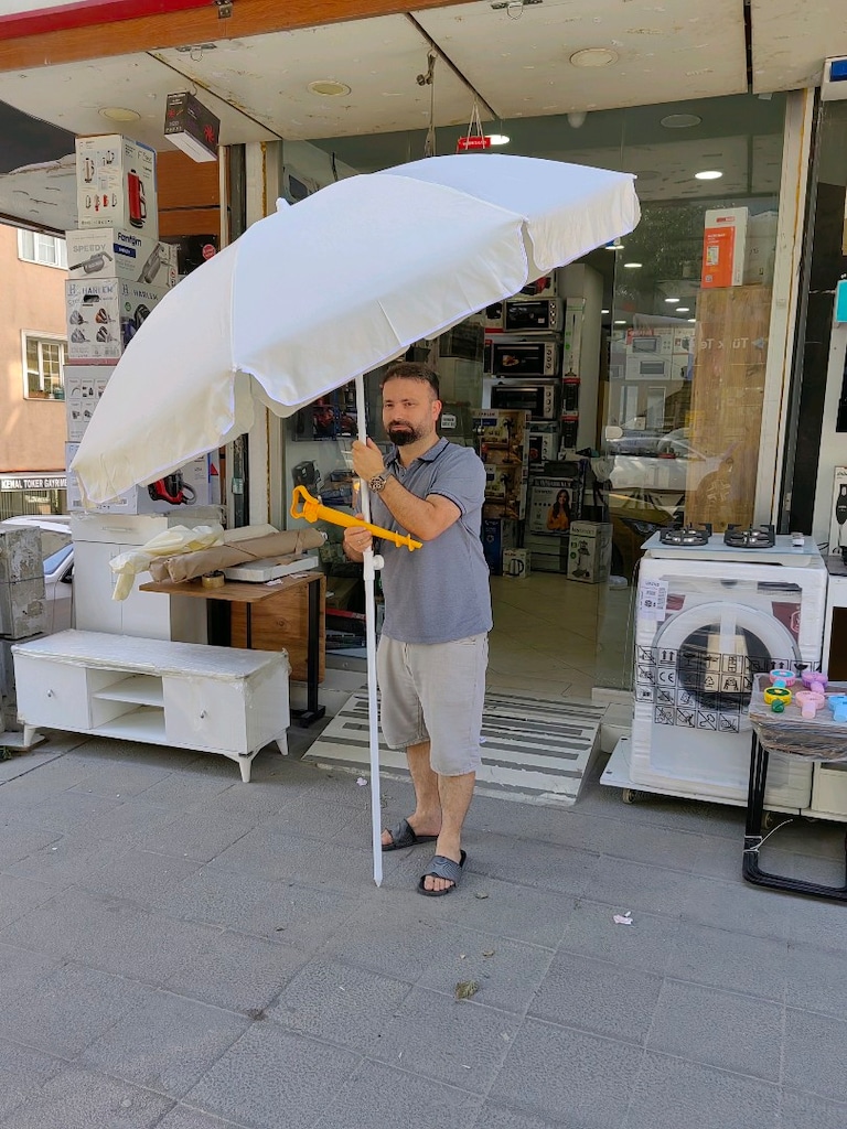 DEV KAMPANYA 200CM PLAJ ŞEMSİYESİ SIFIR MAGAZADAN A KALİTE GÖLGELİK - 4