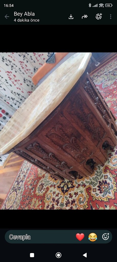 yeni ahşaplı Osmanlı mermerli orta sehpa yeri İstanbul'da satilmaktadi - 2
