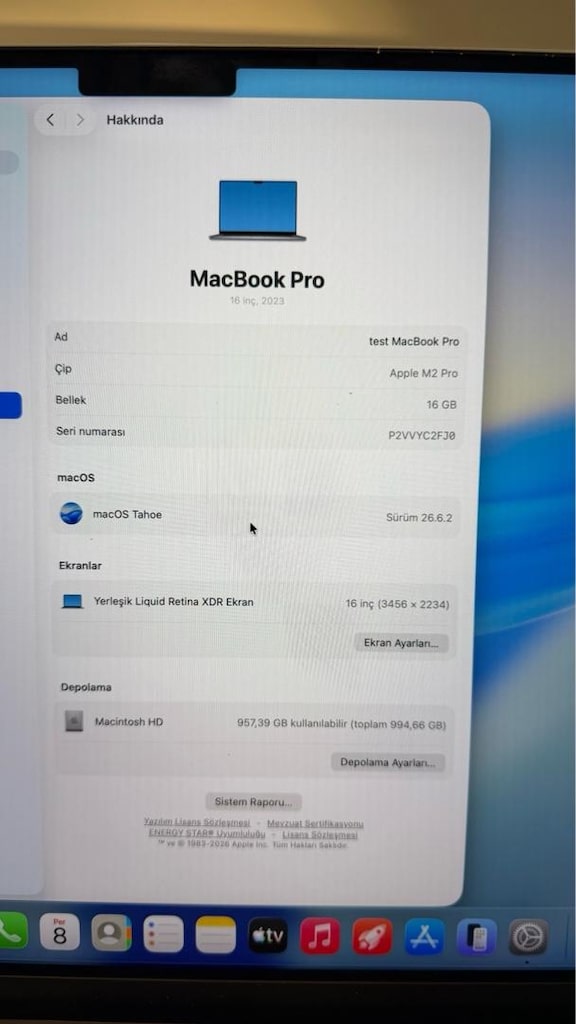 MacBook Pro 16.2” M2 Pro İşlemci 16 GB RAM 1 TB SSD HATASIZ - 2