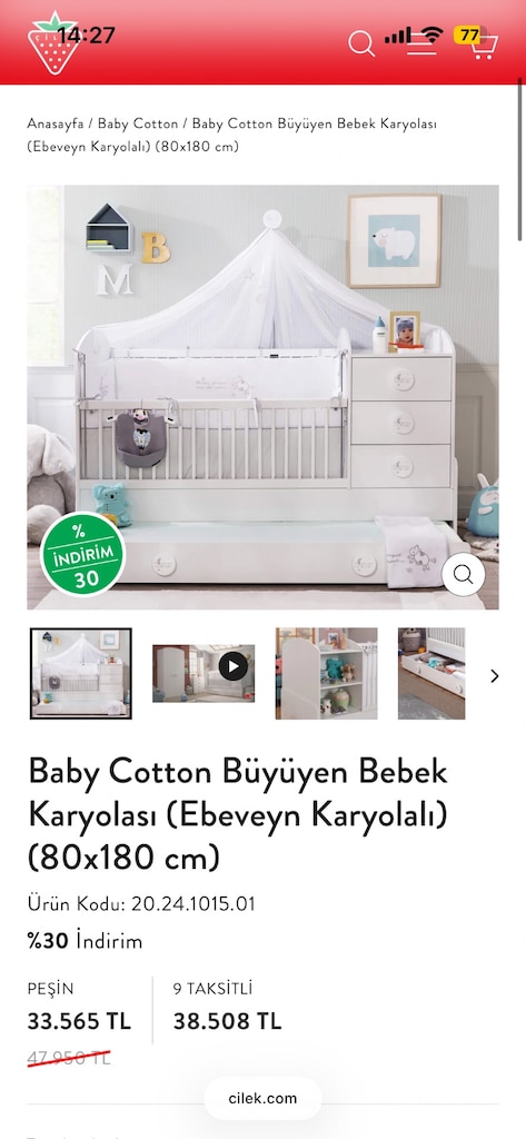 Çocuk Odası Takımı Beşik Dolap Çekmece - 5