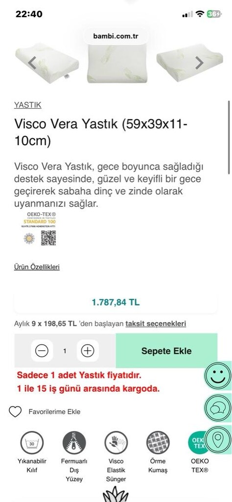 yastık bambi marka - 5