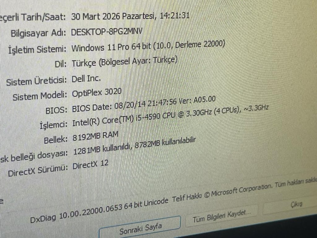 DELL optiplex 3020 İ5 Bilgisayar kasası - 3