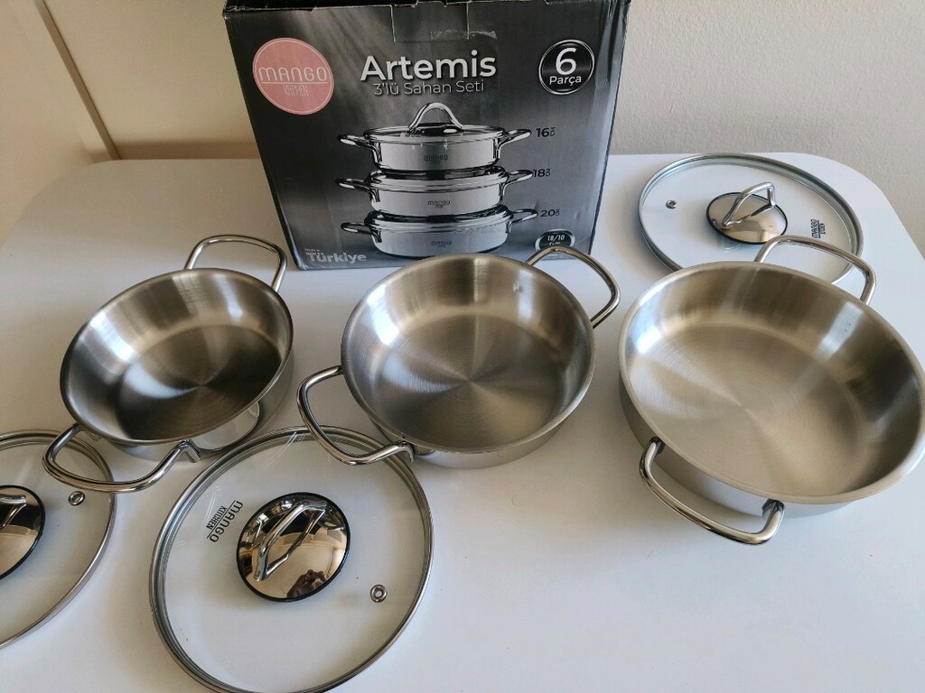 SIFIR Mango Artemis 6 Parça Çelik Sahan Seti 16/18/20cm - 2