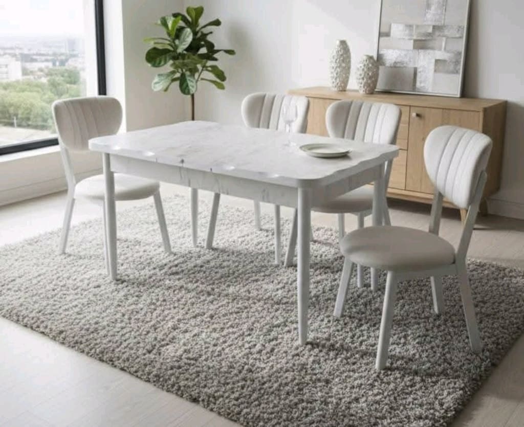 İmalattan Sıfır - Full MDF High Gloss Lüks Yemek Masası Takımı KAÇMAZ - 14