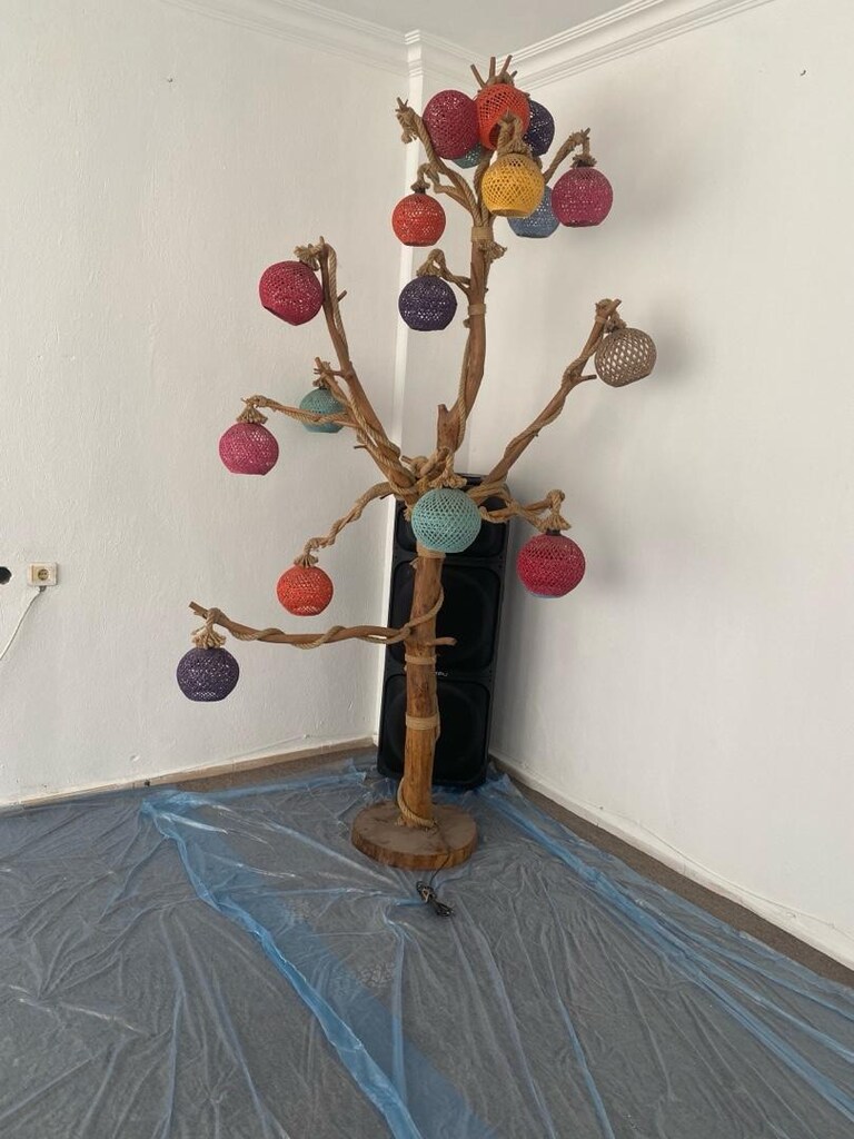 mekanlık balkonluk ışıklı devasa lambader - 2