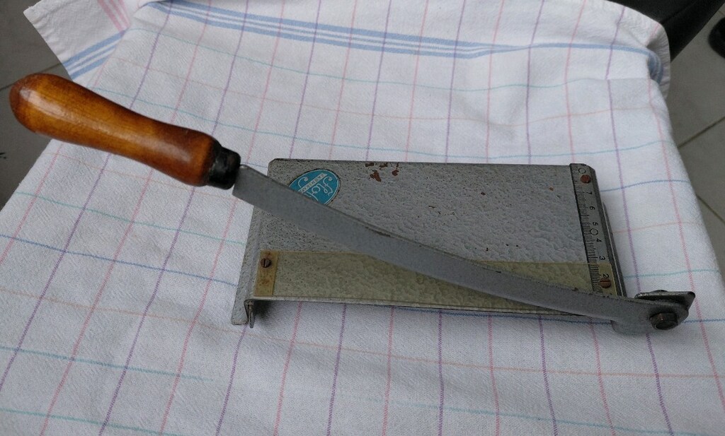 Flofto marka Alman malı antika fotoğraf giyotini - 2