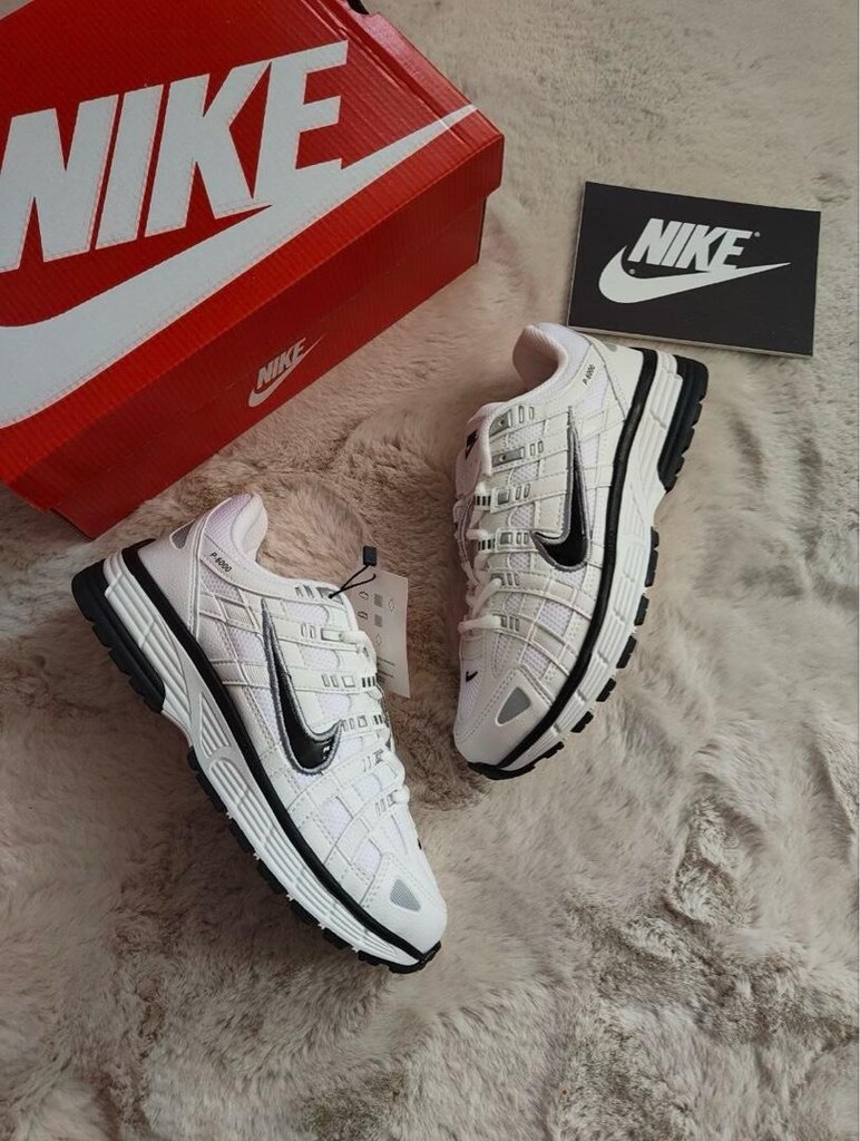 ‼‼NİKE P-6000 KADIN BEYAZ SİYAH - 7