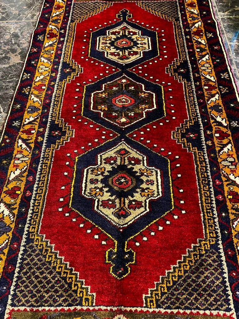 90x183... Yahyalı Kirman El dokuma kök boya sıfır sandık yenisi .. - 3