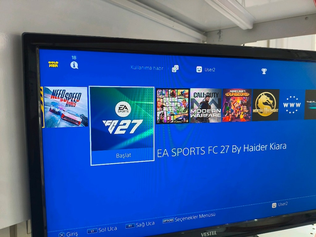 PS4 MAT MODEL 1 KOL 15 OYUN YÜKLÜ PES 27 FC 27 TR SPİKER GARANTİLİ - 2