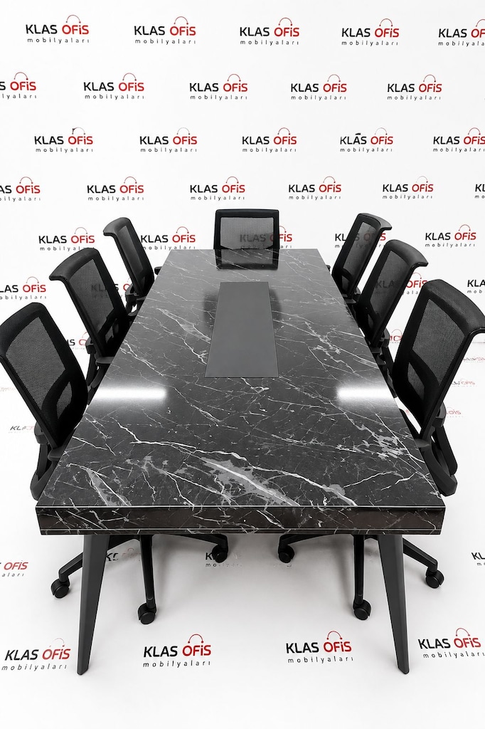 KLAS OFİS PENDİK 220x90 MERMER GÖRÜNÜMLÜ TOPLANTI MASASI SIFIR - 3
