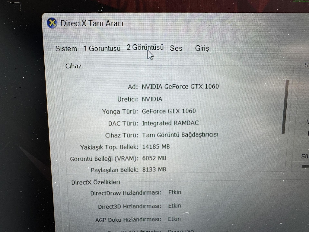 ACER GAMİNG İ5 7. NESİL 16 GB RAM 256 NVME GTX 1060 - 7