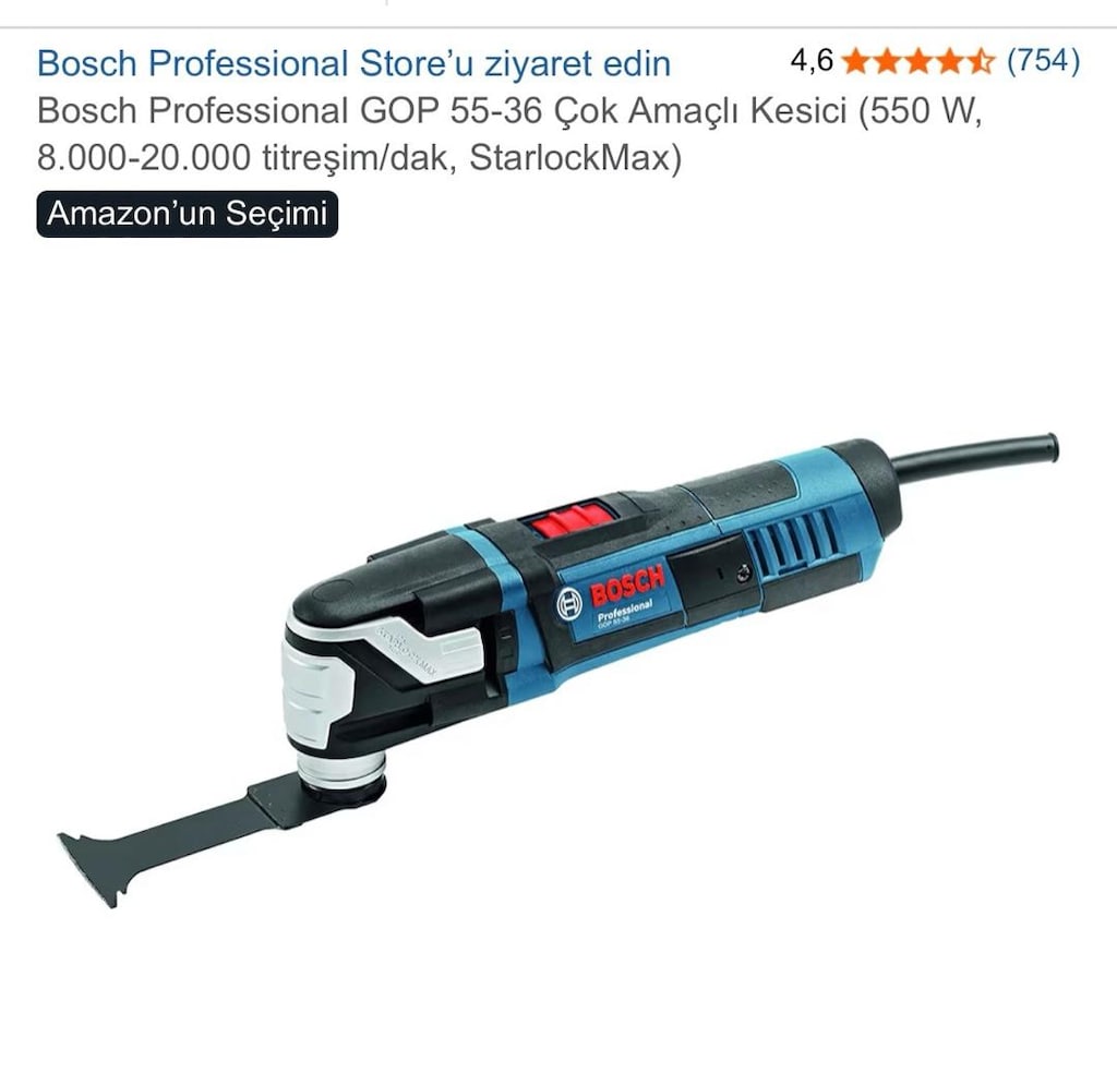 Bosch Professional GOP 55-36 Çok Amaçlı Kesici (550 W, 8.000-20.000