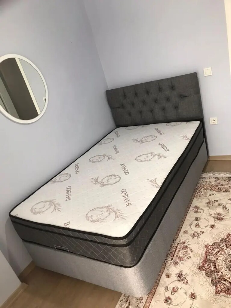 Sıfır 120×200cm özel ölçü tek kişilik kaliteli baza başlık petli yatak - 4