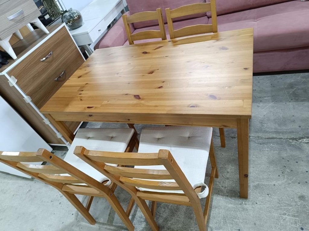 ahşap İkea masa 4 sandalye - 4
