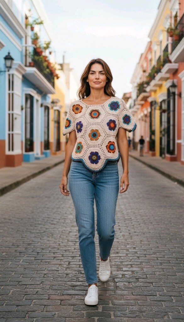 Kadın Örgü Crop Bluz